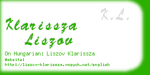 klarissza liszov business card
